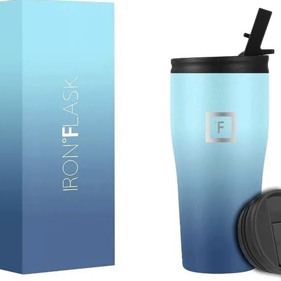 IRON °FLASK Rover Tumbler 32oz Blue Waves Vacuum Insulated 2Lids 2Straws Hydrate - Picture 2 of 14